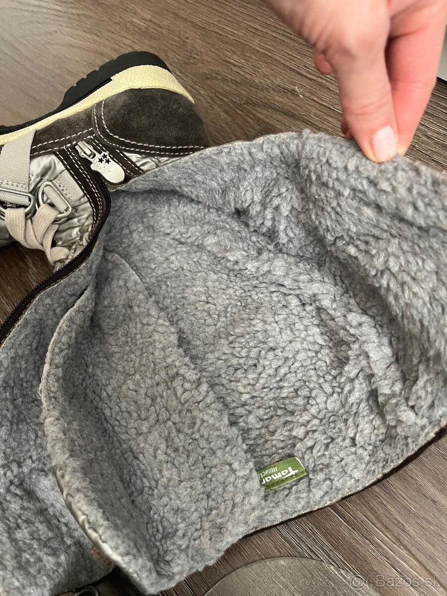 Tammaris damske vysoke zateplene cizmy snehule 39 strieborne - 7