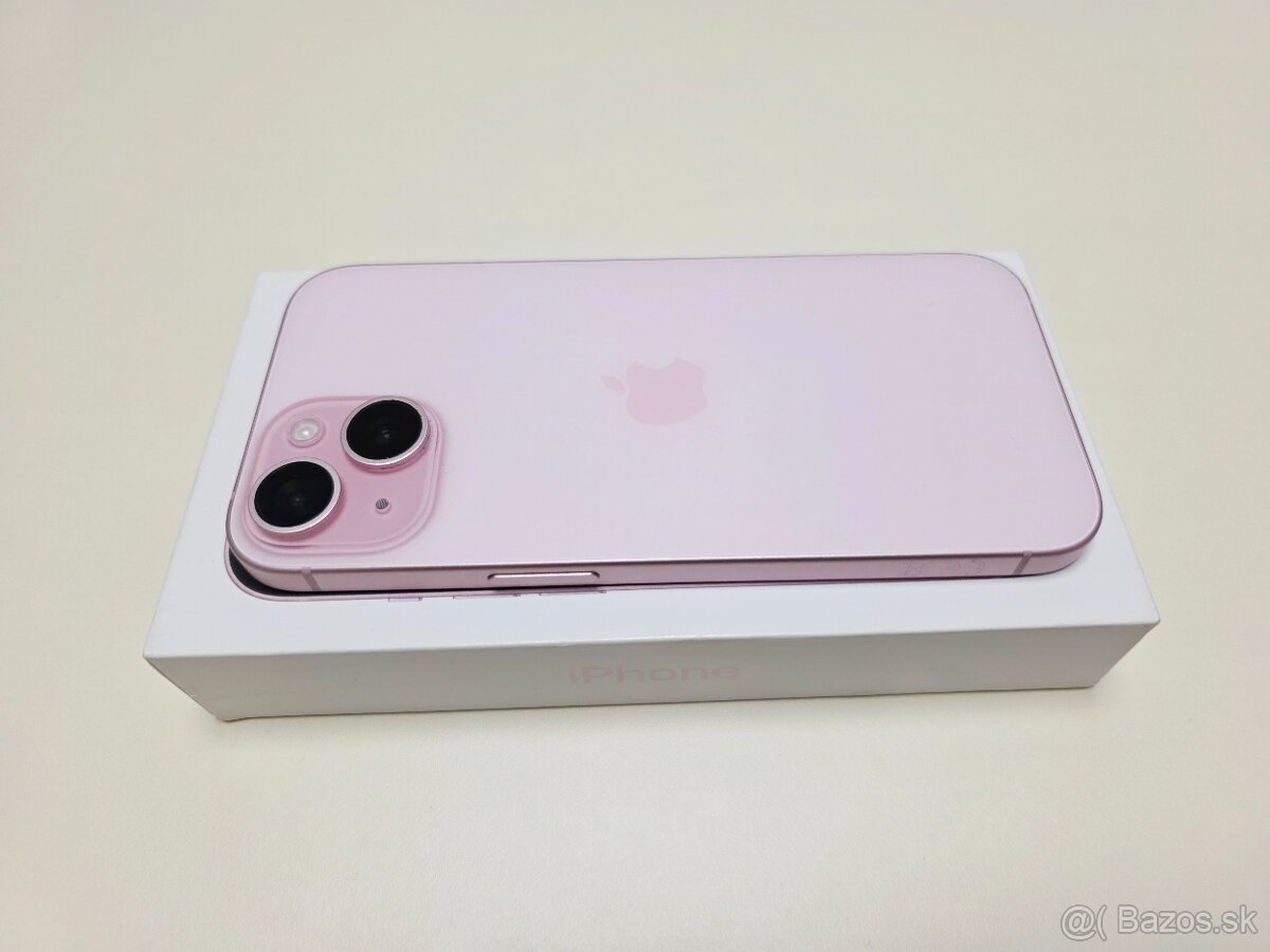 Apple iPHONE 15 PINK 128GB,TOP STAV ,BATERKA 100% - 7