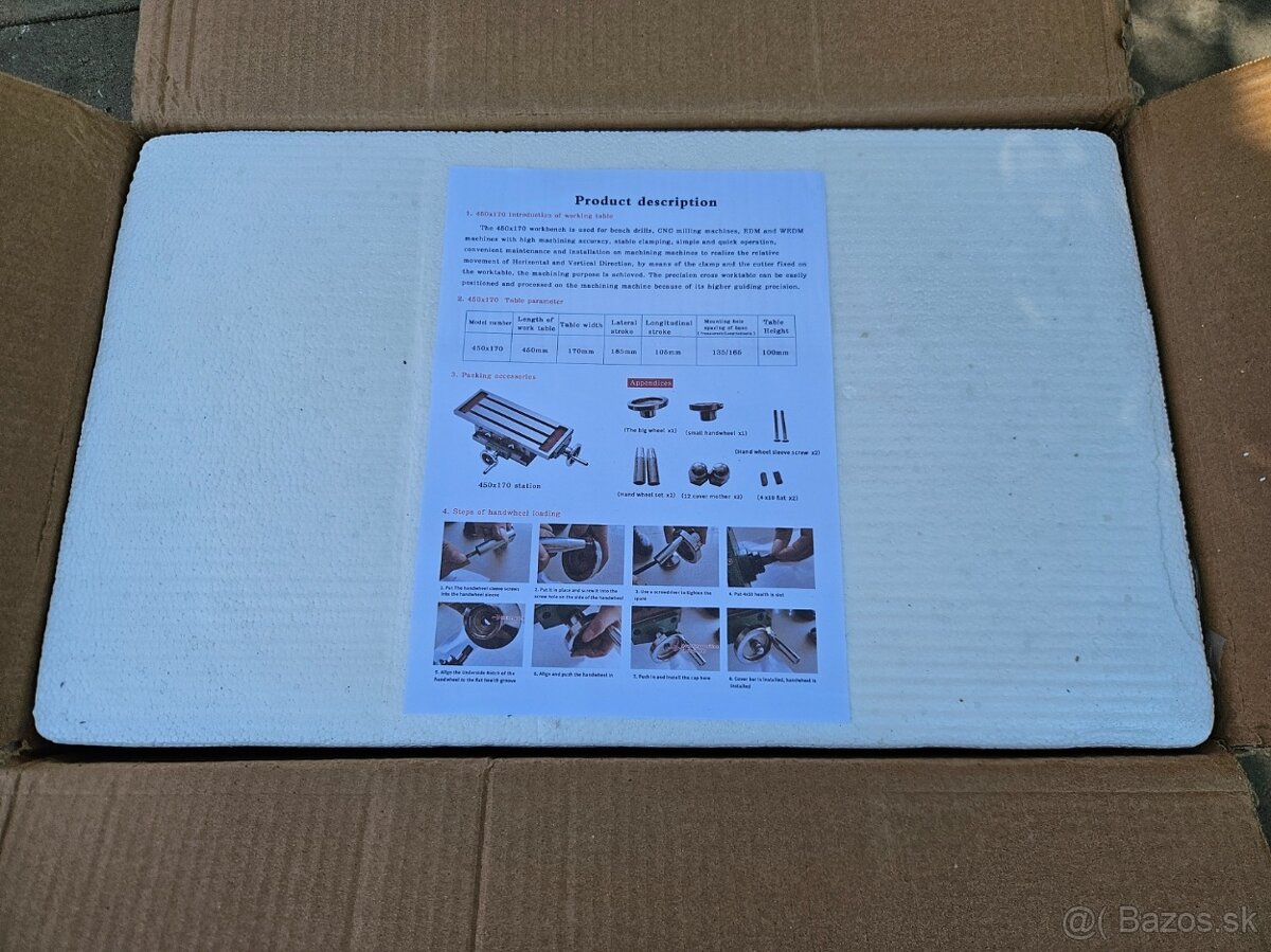 Krížový stôl 450x170mm, Posuvný krížový stôl 2- osí - 7