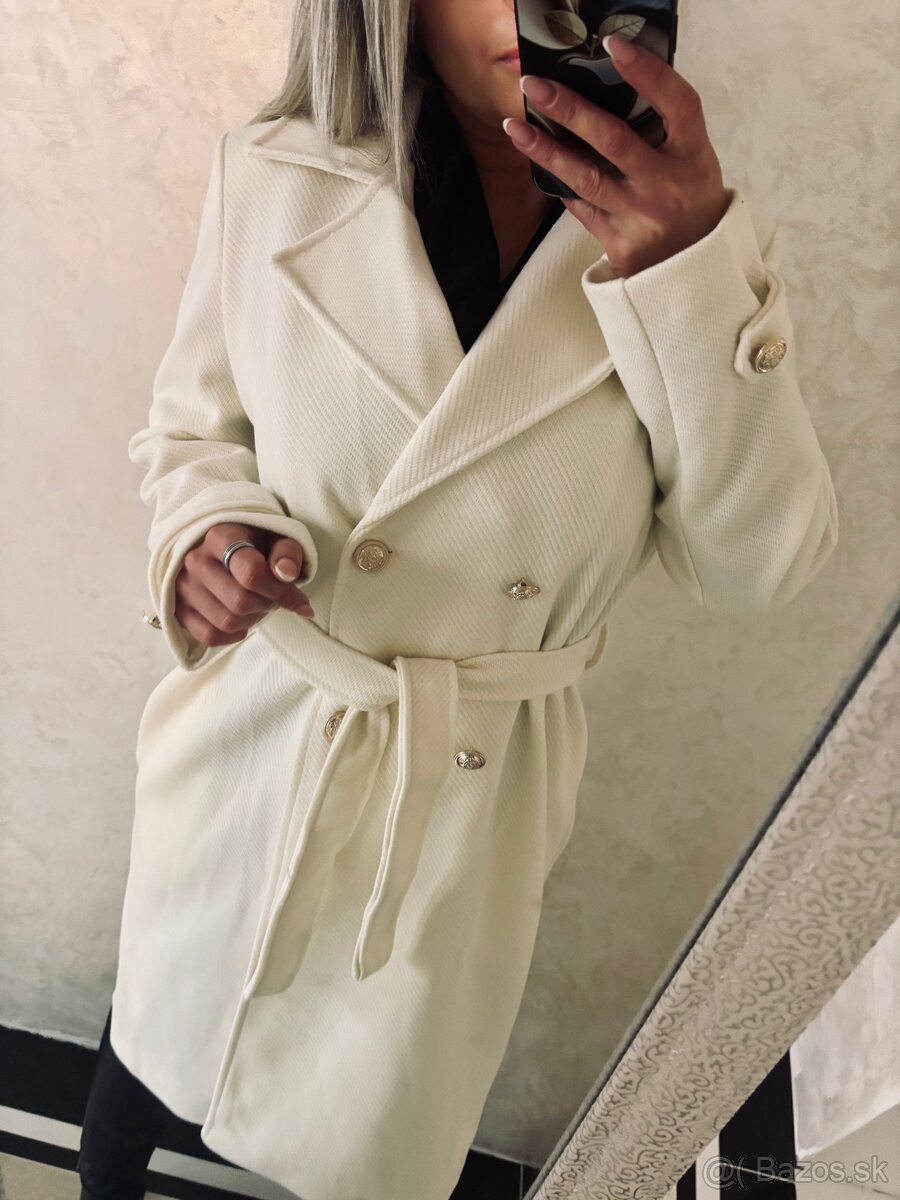 Damsky elegantny kabatik vanilla - 7