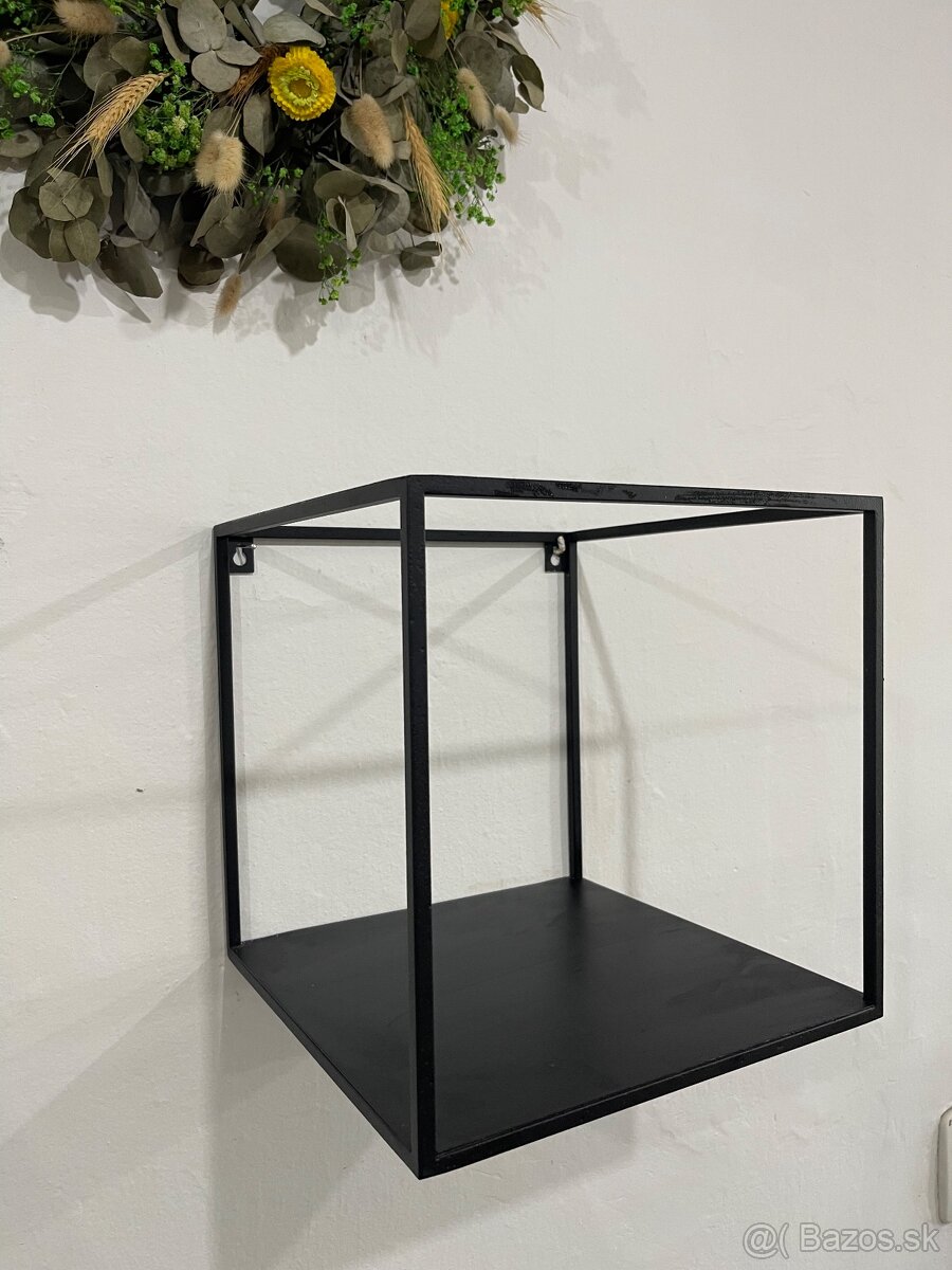 Kovové nástenné police 30×30×30 cm – industrial - 7