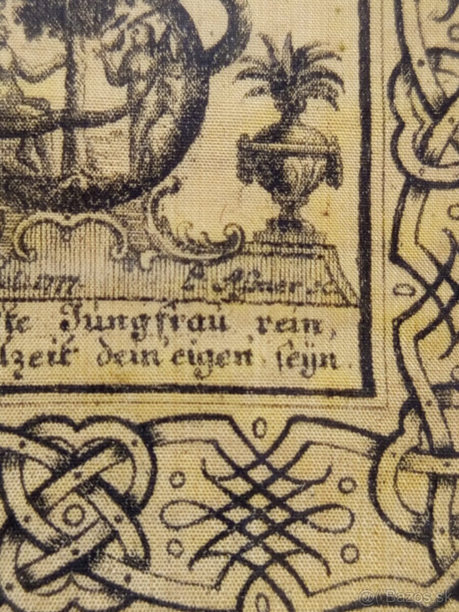 248-ročná baroková grafika na HODVÁBE (1777) - Leopold Assne - 7