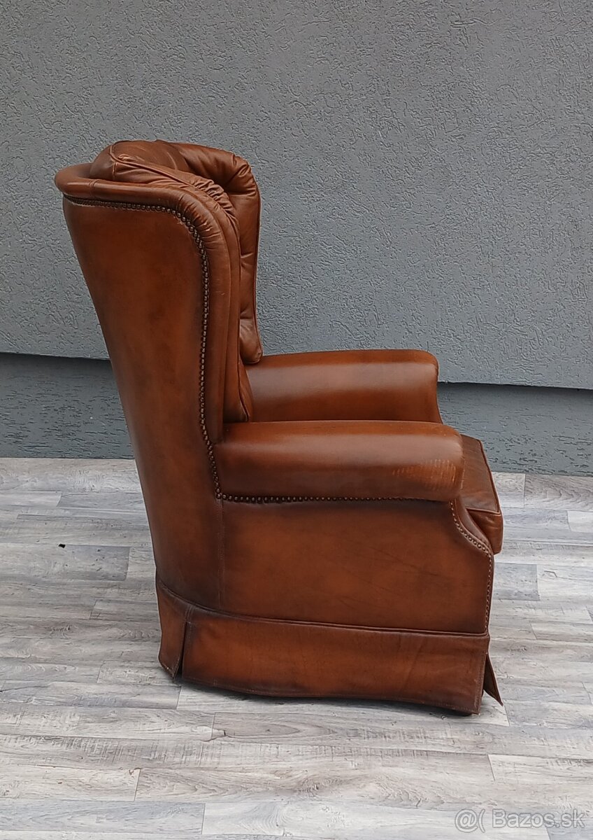 Kreslo kožené “ UŠIAK “ – hnedé. - 7
