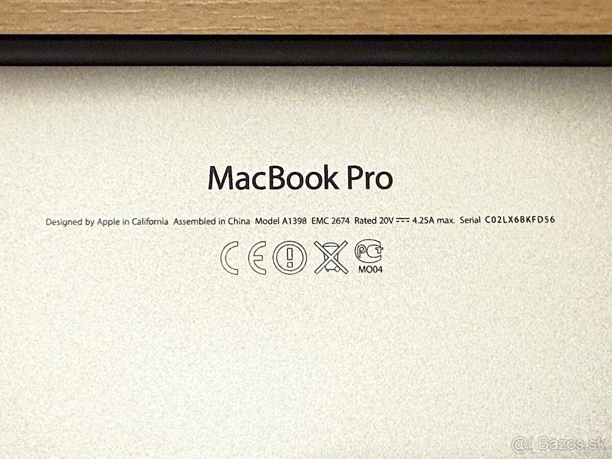 MacBook Pro 15" i7-2GHz,4j/8GB/256GB, TOP STAV - 7