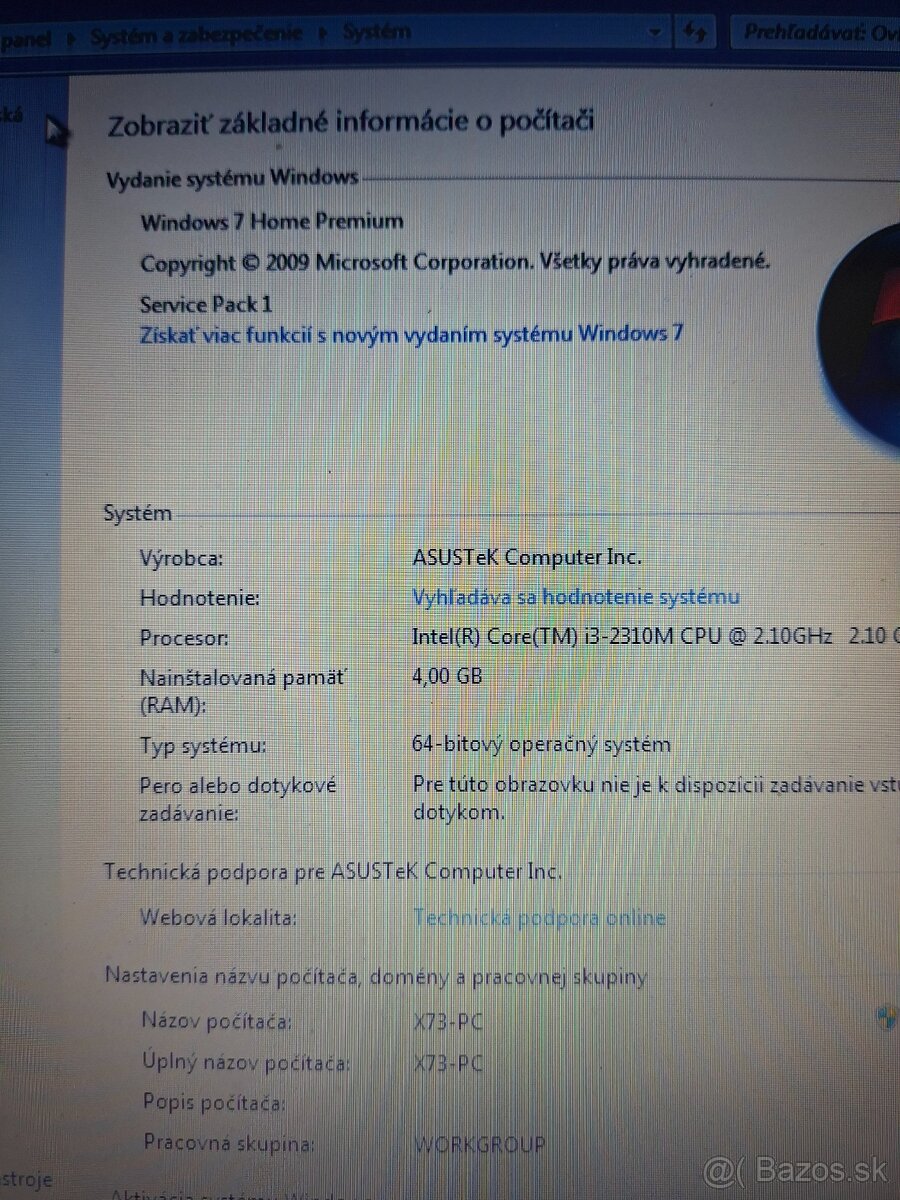 ASUS X73SV-TY466V 17,3" i3 – poškodený flex displej - 7