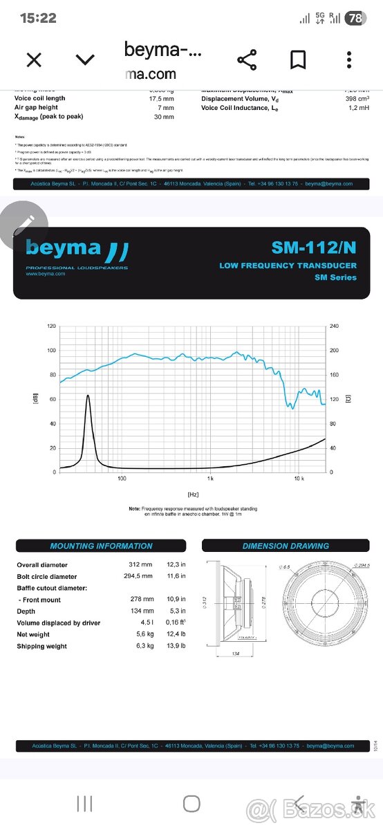 2x Beyma SM 112 N reproduktor - 7