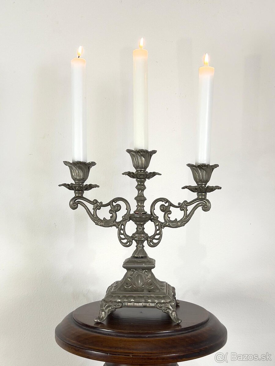 Starožitny svietnik a cínový džbán - 7