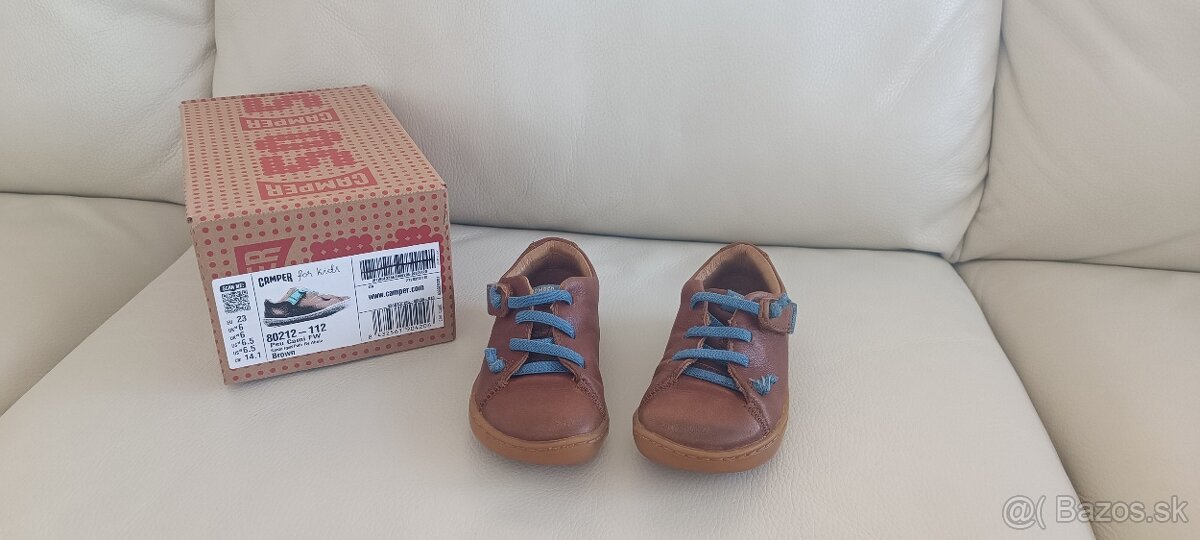 Detské barefoot kožené topánky Camper - 7