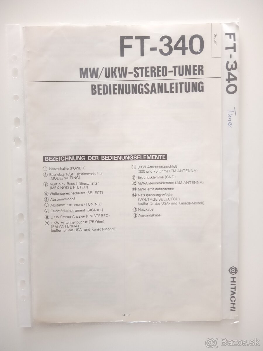 HITACHI FT-340 tuner - 7
