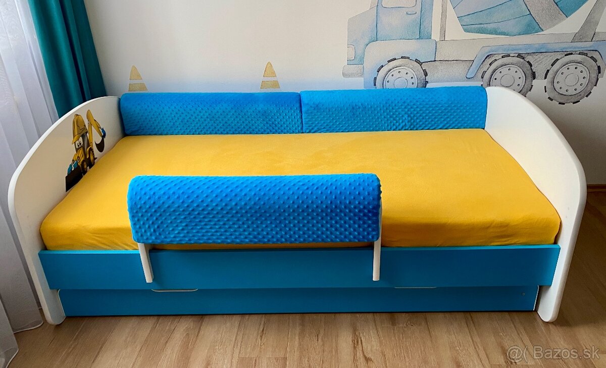 Detská posteľ so zásuvkou 180x90cm BÁGER - modrá - 7