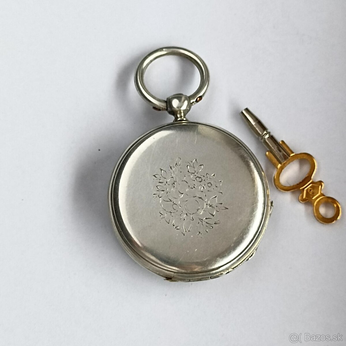 Starožitné STŘÍBRNÉ kapesní hodinky na klíček - klíčovky - 7