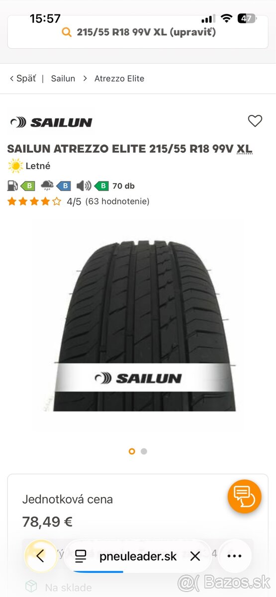 Predám pneumatiky 215/55 r18 letné - 7