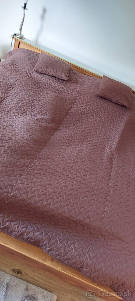 Tmavohnedý prehoz na posteľ + 2 obliečky na vankúš - 7