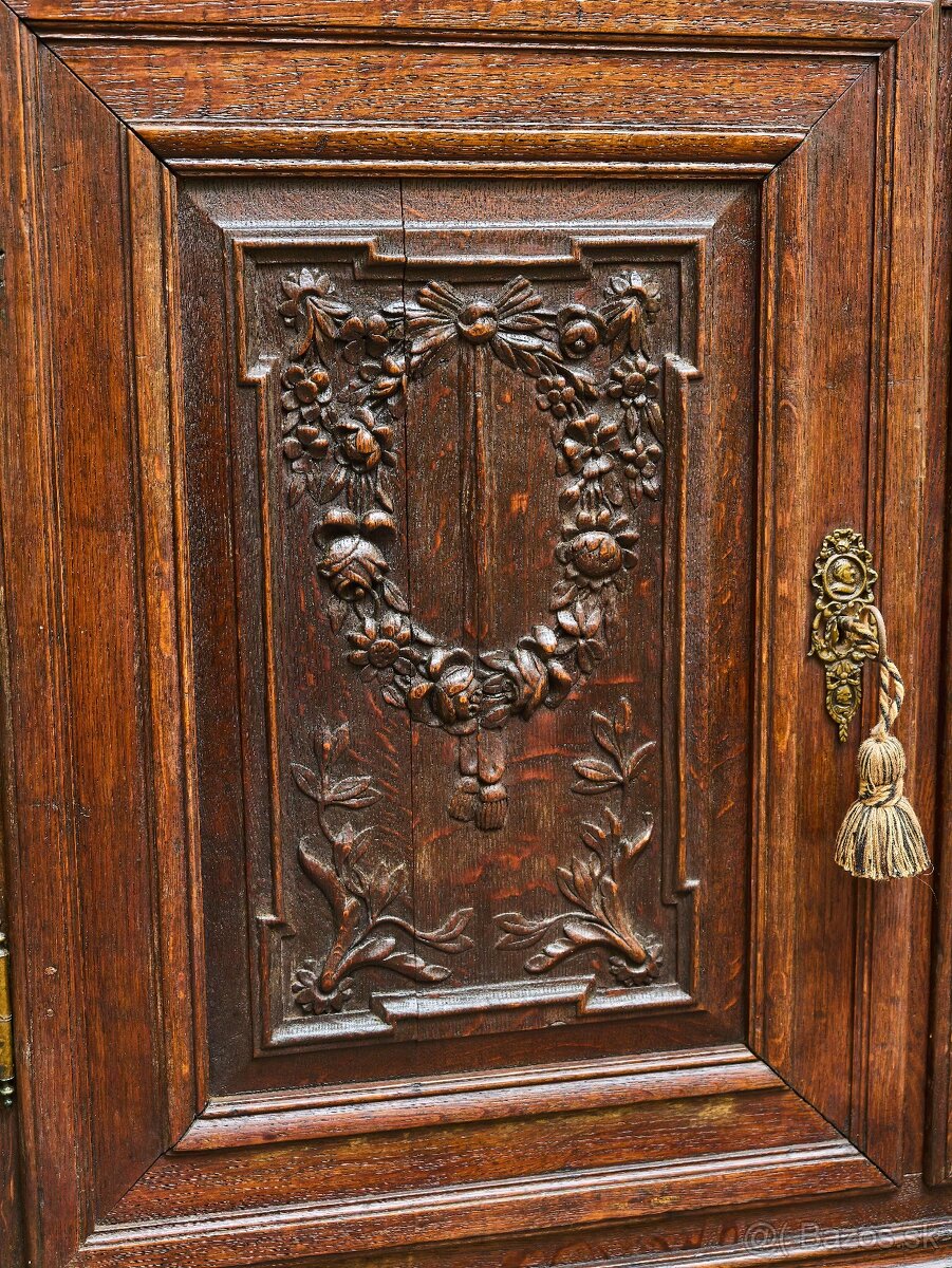 Klasicistický dubový sekretár s komodou z obdobia okolo roku - 7