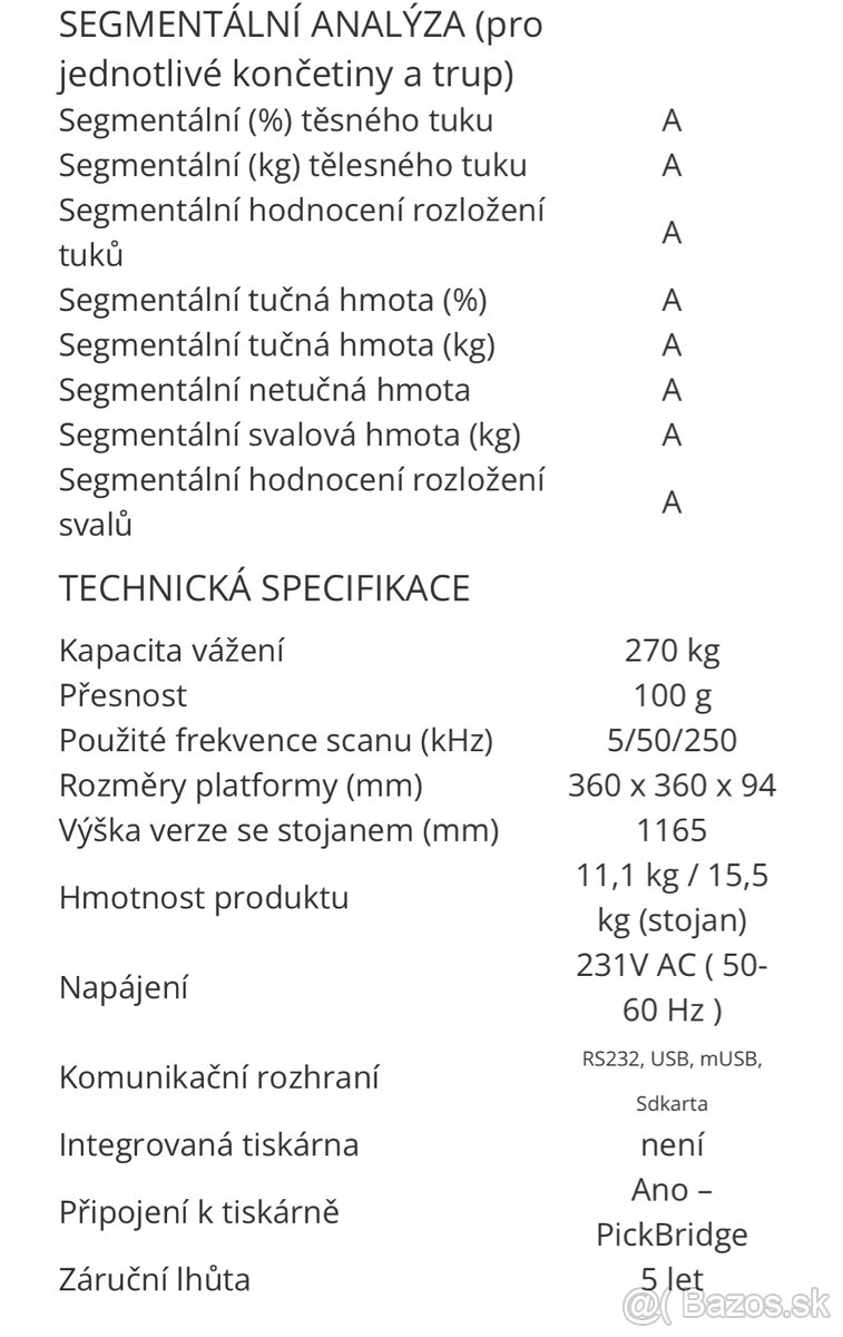 Bioimpedančný analyzátor Tanita NOVÝ - 7