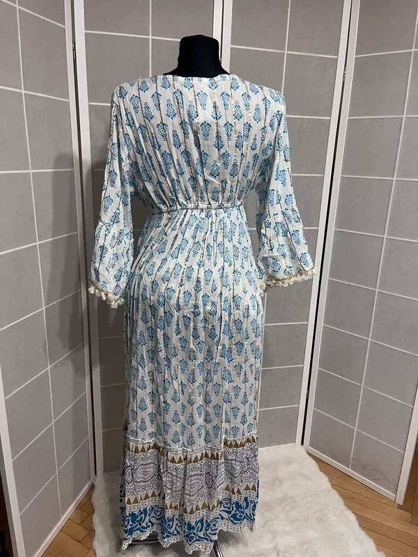 Dlhé modro biele šaty - 7