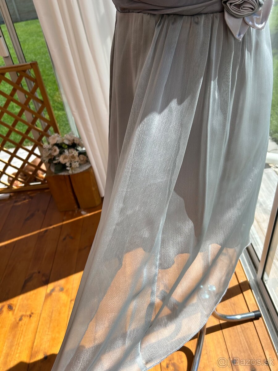 Predám sivé spoločenské šaty - 7