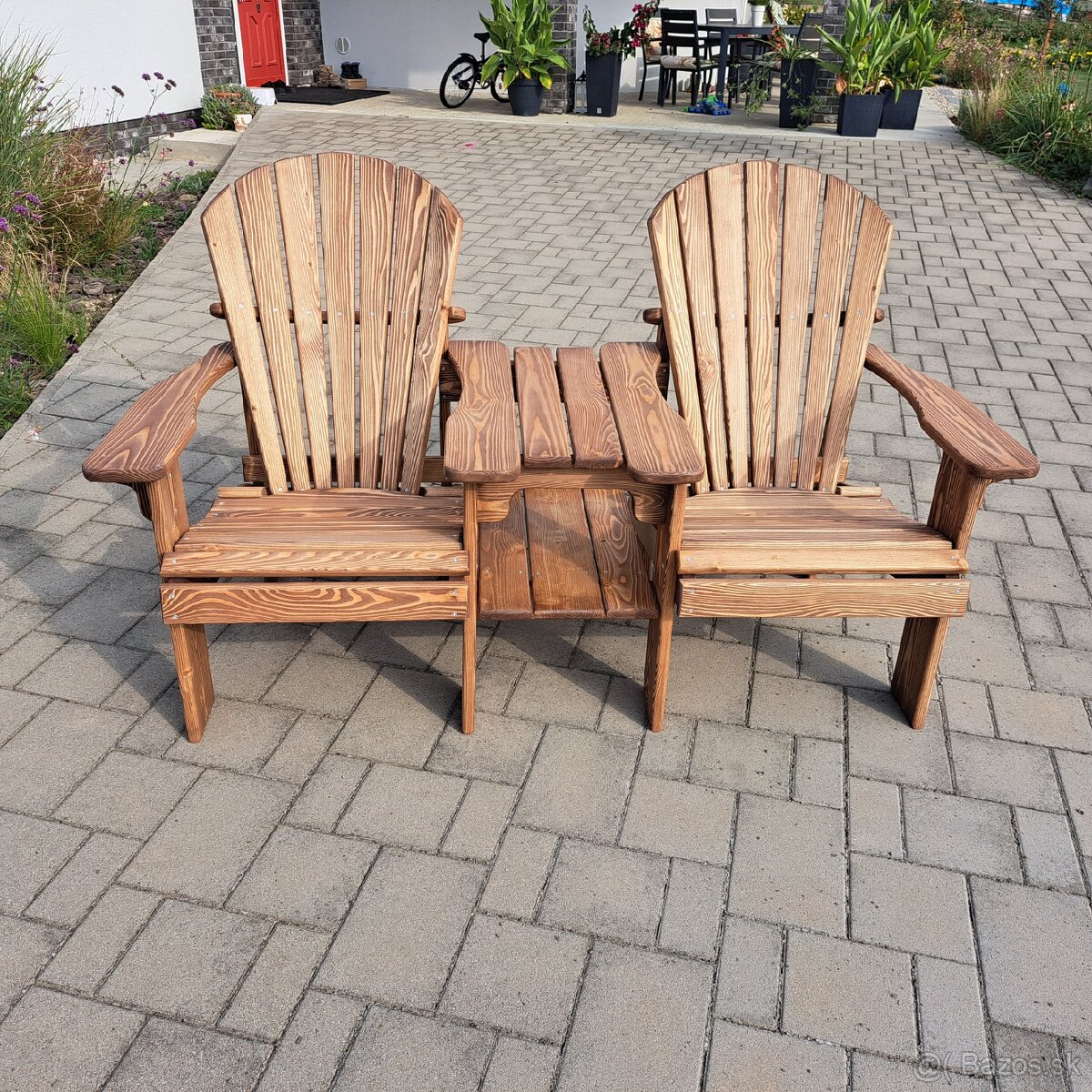 Záhradné sedenie, Lavicka,Adirondack,drevené kreslo z masívu - 7