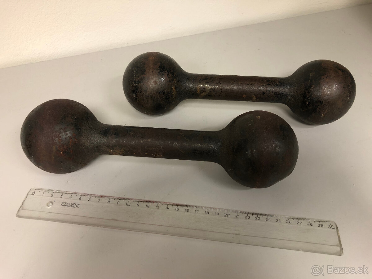 Staré kovové činky - 7