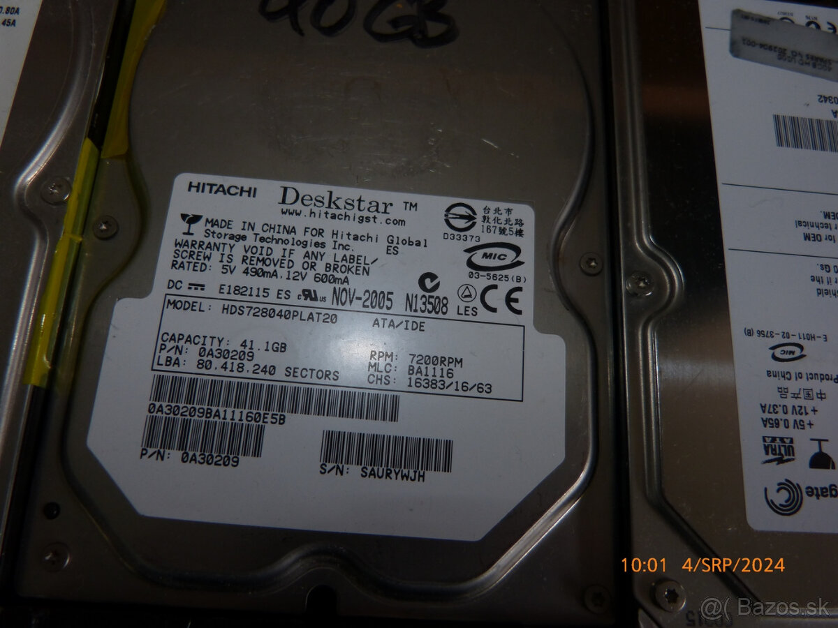 ide hdd plne funkcne 40-60-80-320gb za 20e kus - 7