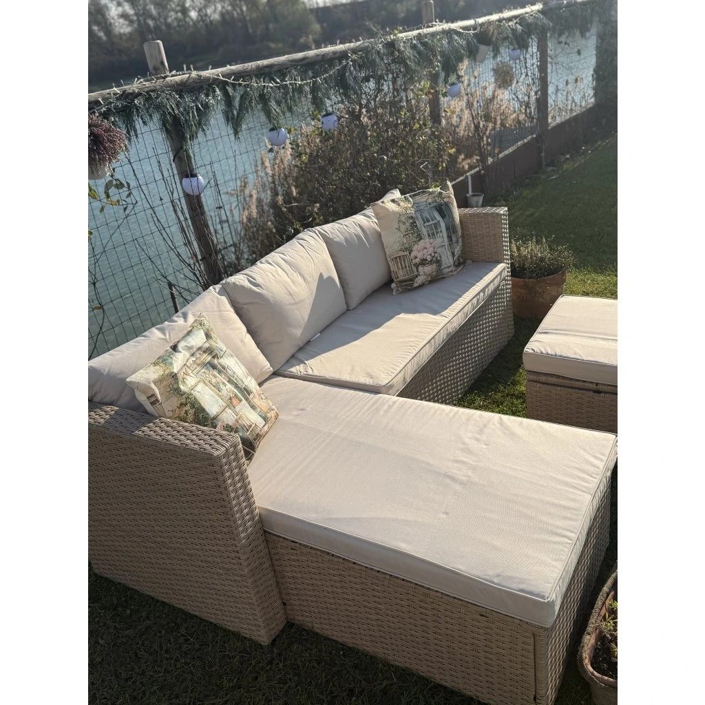 Rohová záhradná sedačka – ideálna na balkón aj menšiu terasu - 7