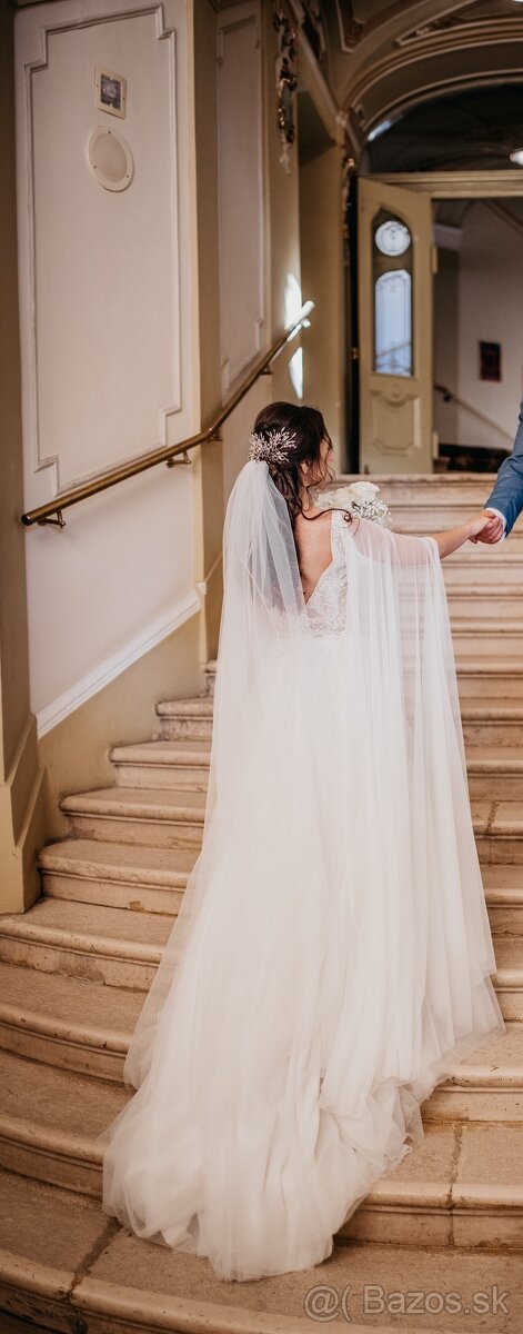 Predám nádherné svadobné šaty - 7