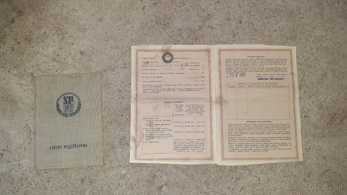 Staré doklady 3ks - 7
