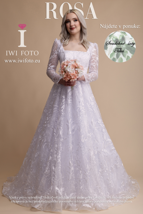 Nové svadobné šaty Rosa s odnímateľnými rukávmi - 7