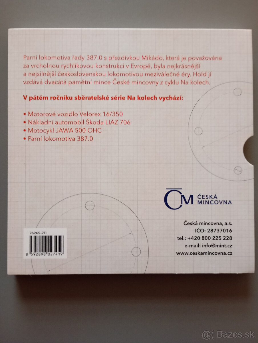 Strieborná minca Na kolesách - Parná lokomotíva 387.0 Mikádo - 7