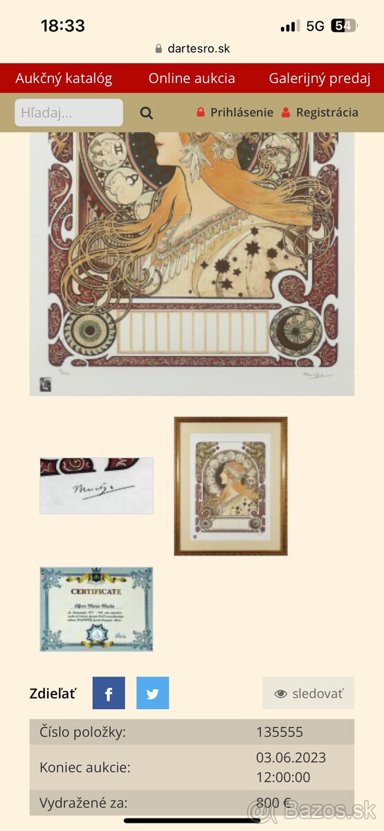 Alfonz Mucha - Venuša. 2x litografia - 7