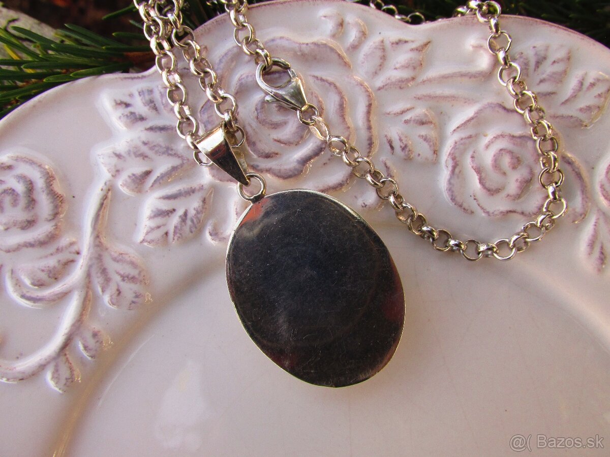 Strieborný náhrdelník s príveskom Avanturín, Ag 925 - 7