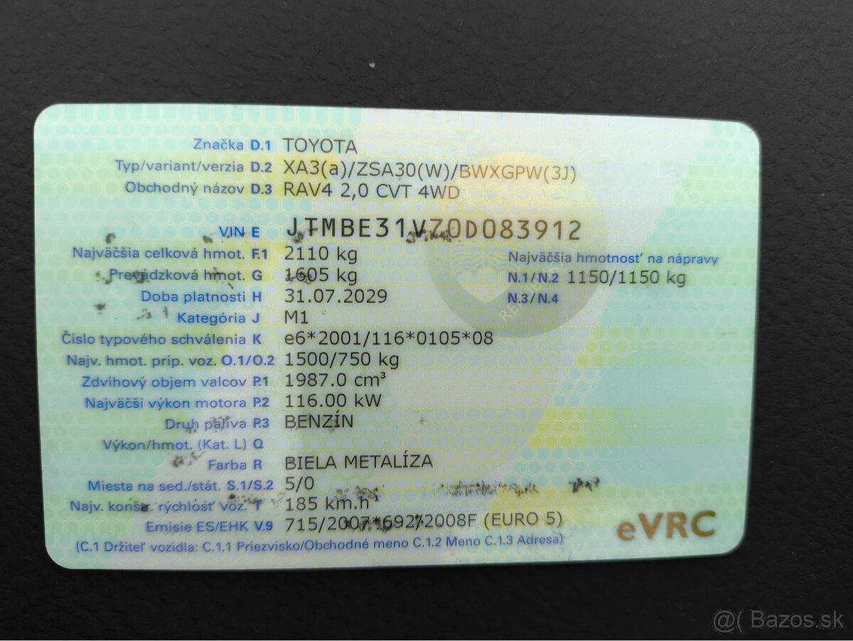 Predám Toyota RAV4 2,0 benzín 116kw 4x4 , biela perleť - 7