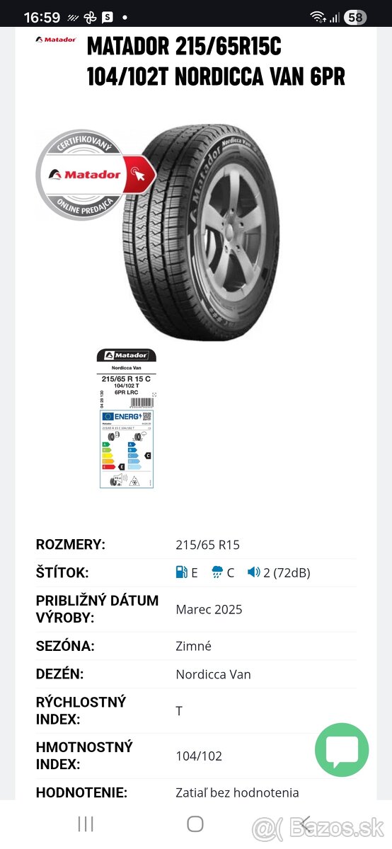 Matador 215/65 16c Zimné - 7