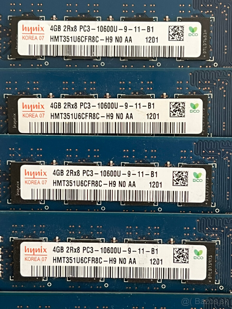 Predám pamäťové moduly DDR3 4GB - 7