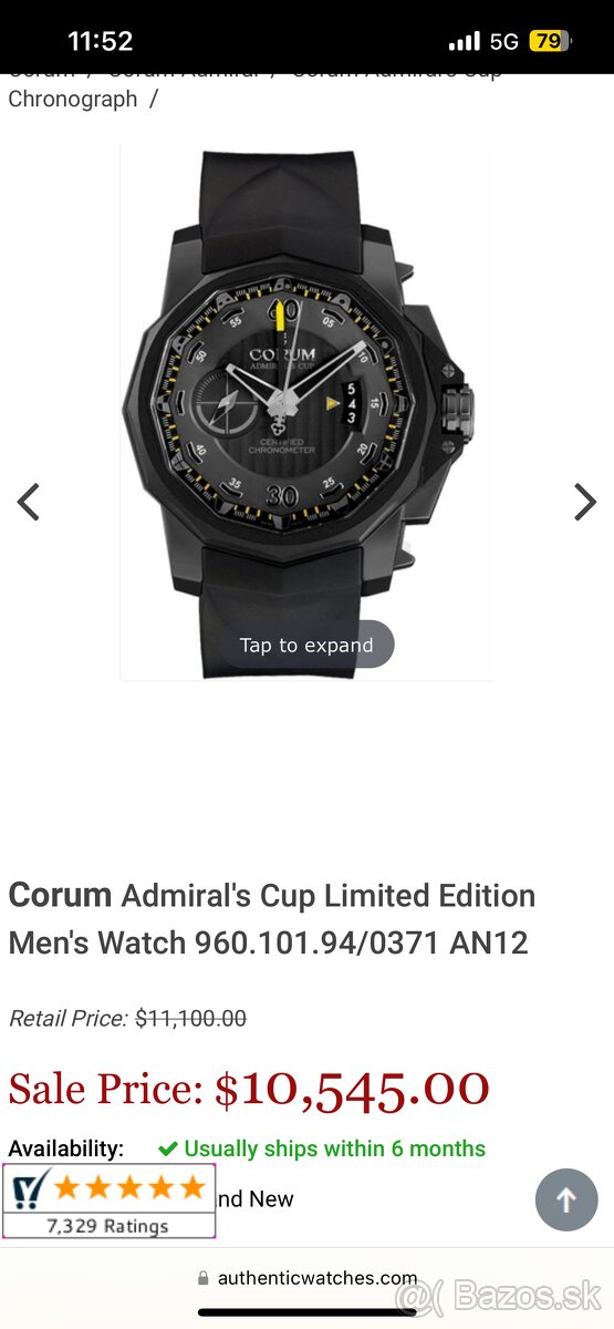 Predám pánske hodinky Corum - 7