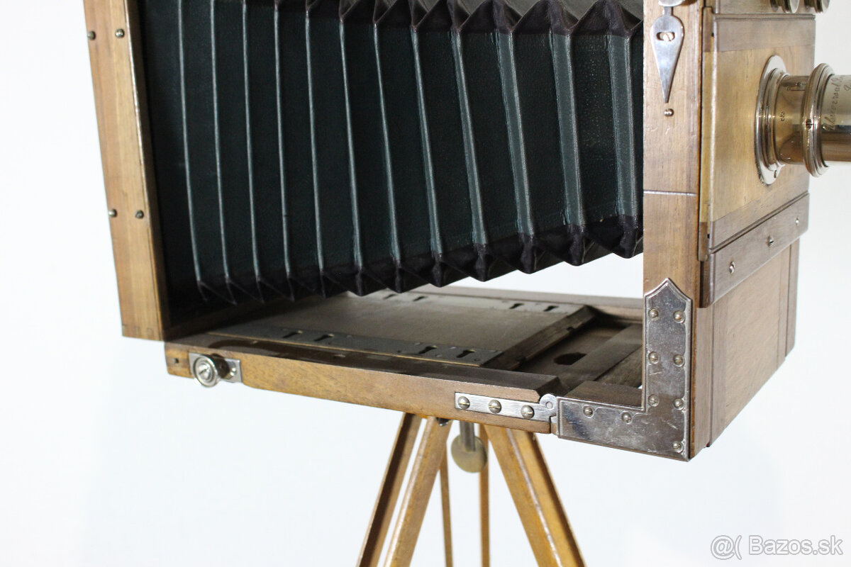 starožitný fotoaparát so statívom - 7