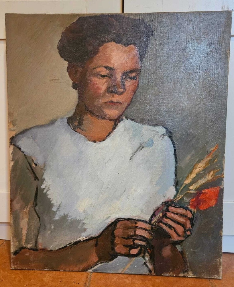 Olejomaľba - Katalánska škola - Žena s klasmi - 7