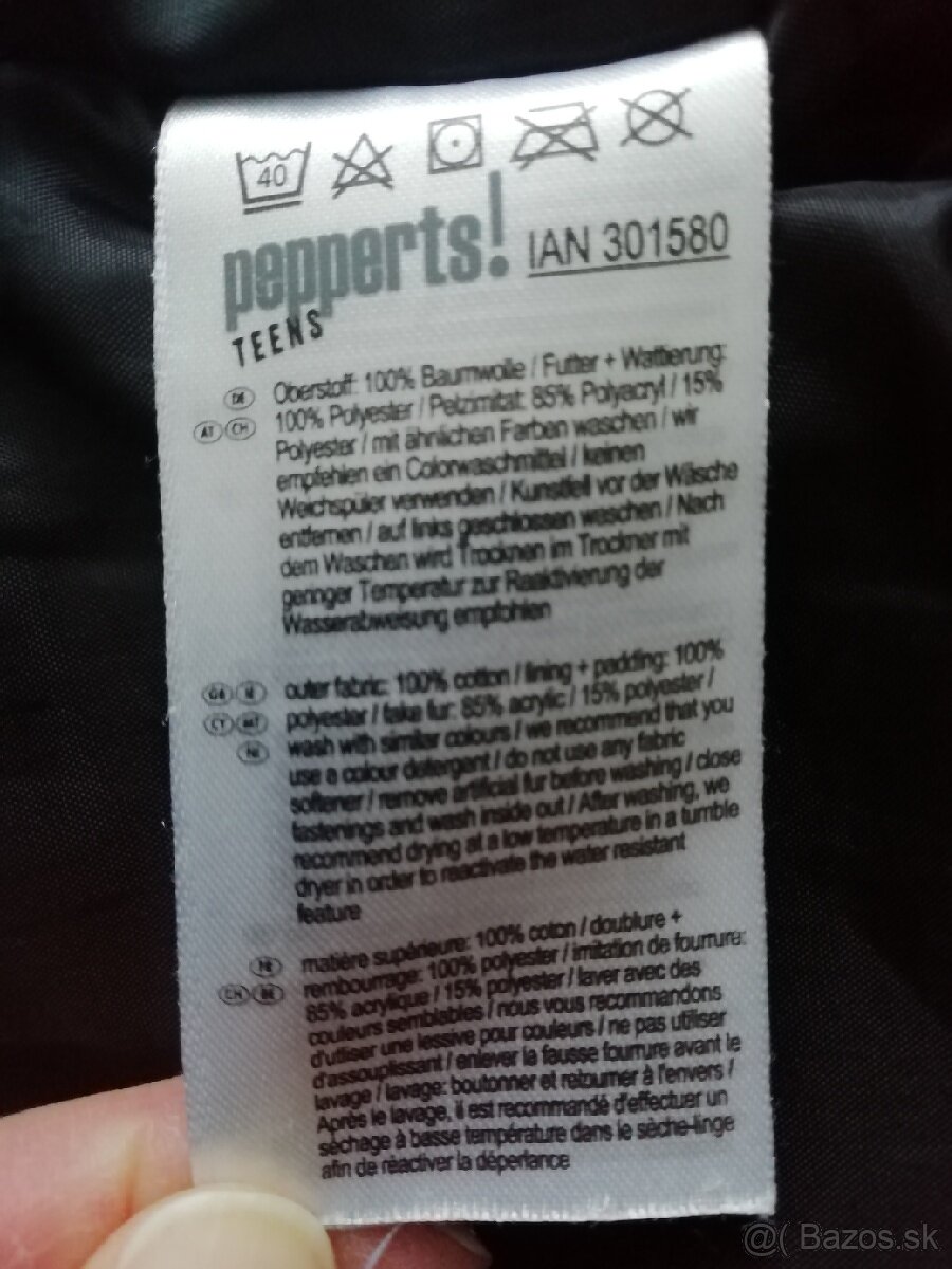 Dievčenská čierna Pepperts, zimná bunda. - 7