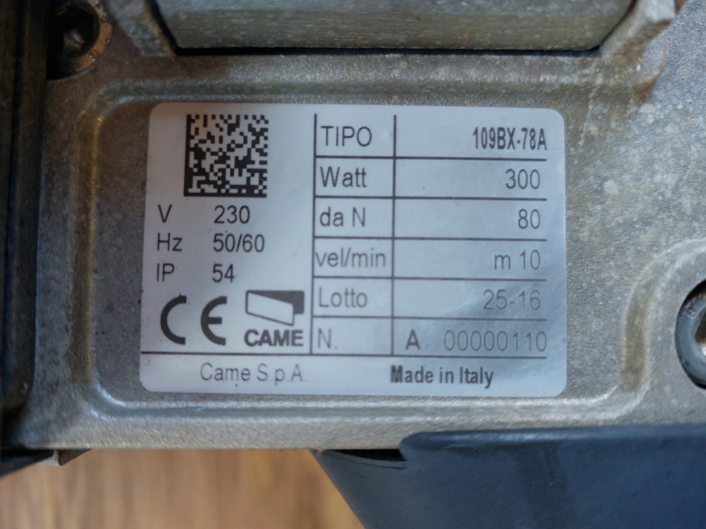 Pohon na bránu/ pohon brány Came BX-78A - 7