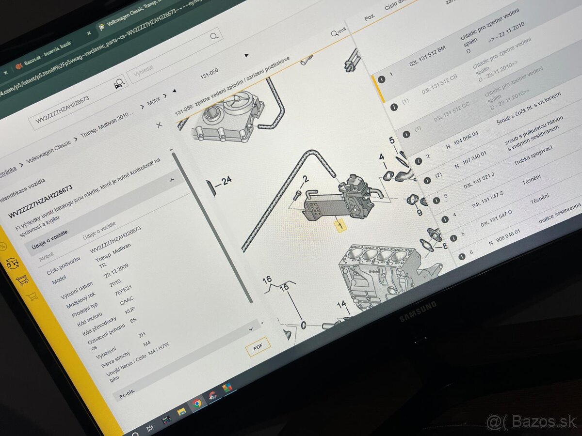Predám chladič EGR 2,0TDI VW t5 t6 - 7