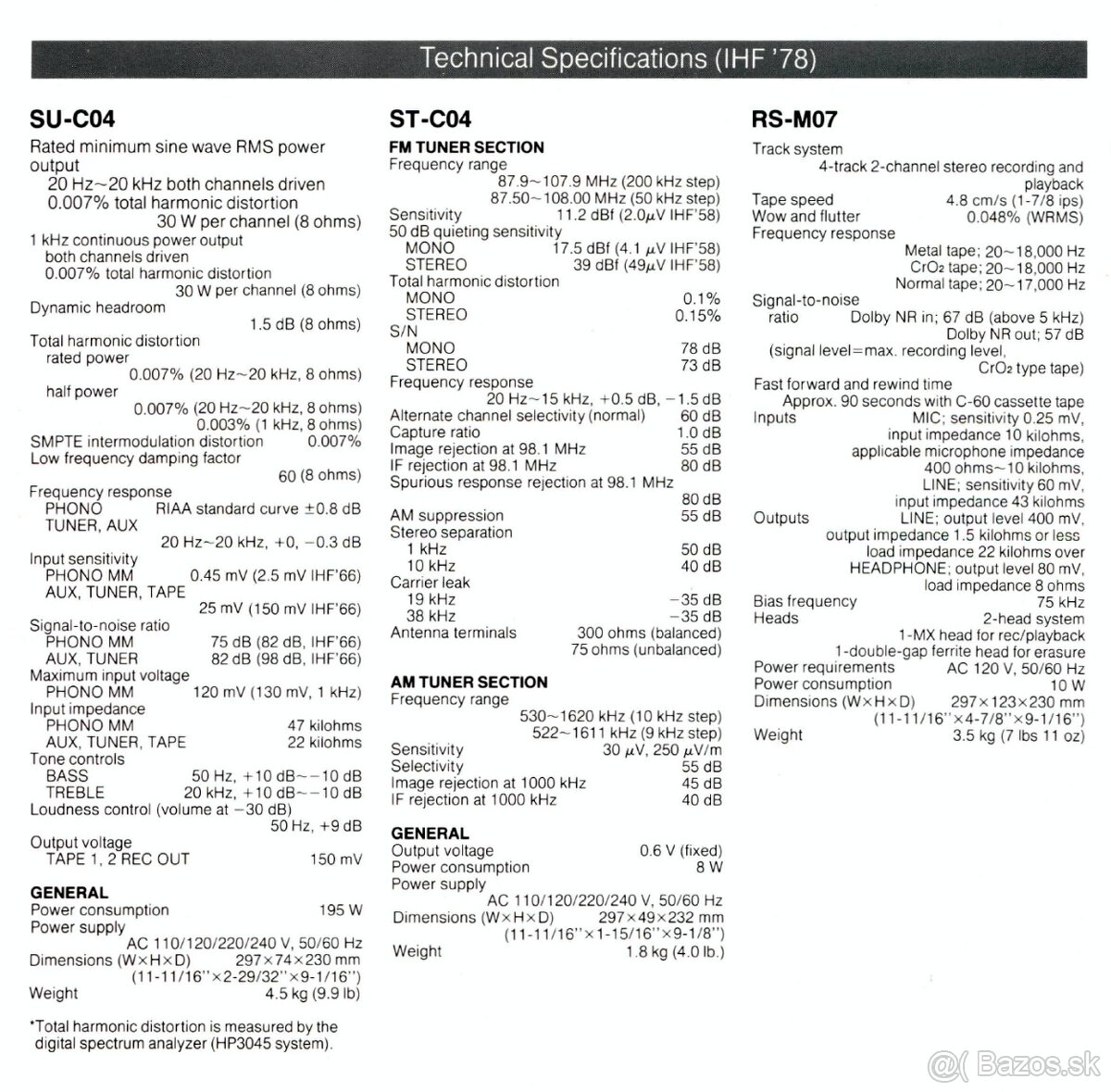 Zosilovač a tuner Technics - 7