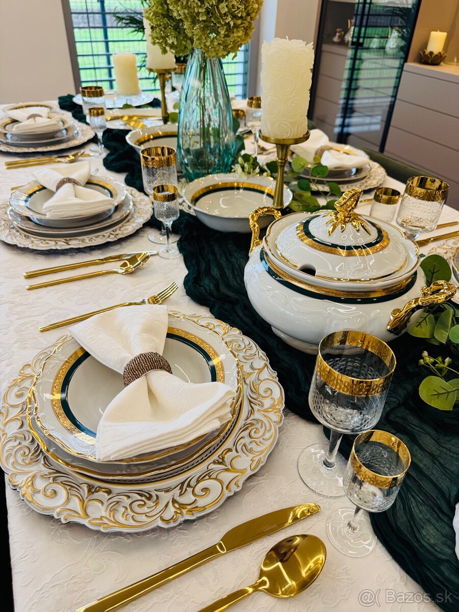 Nová pozlátená obedová súprava Thun pre 12 osôb-posielam - 7