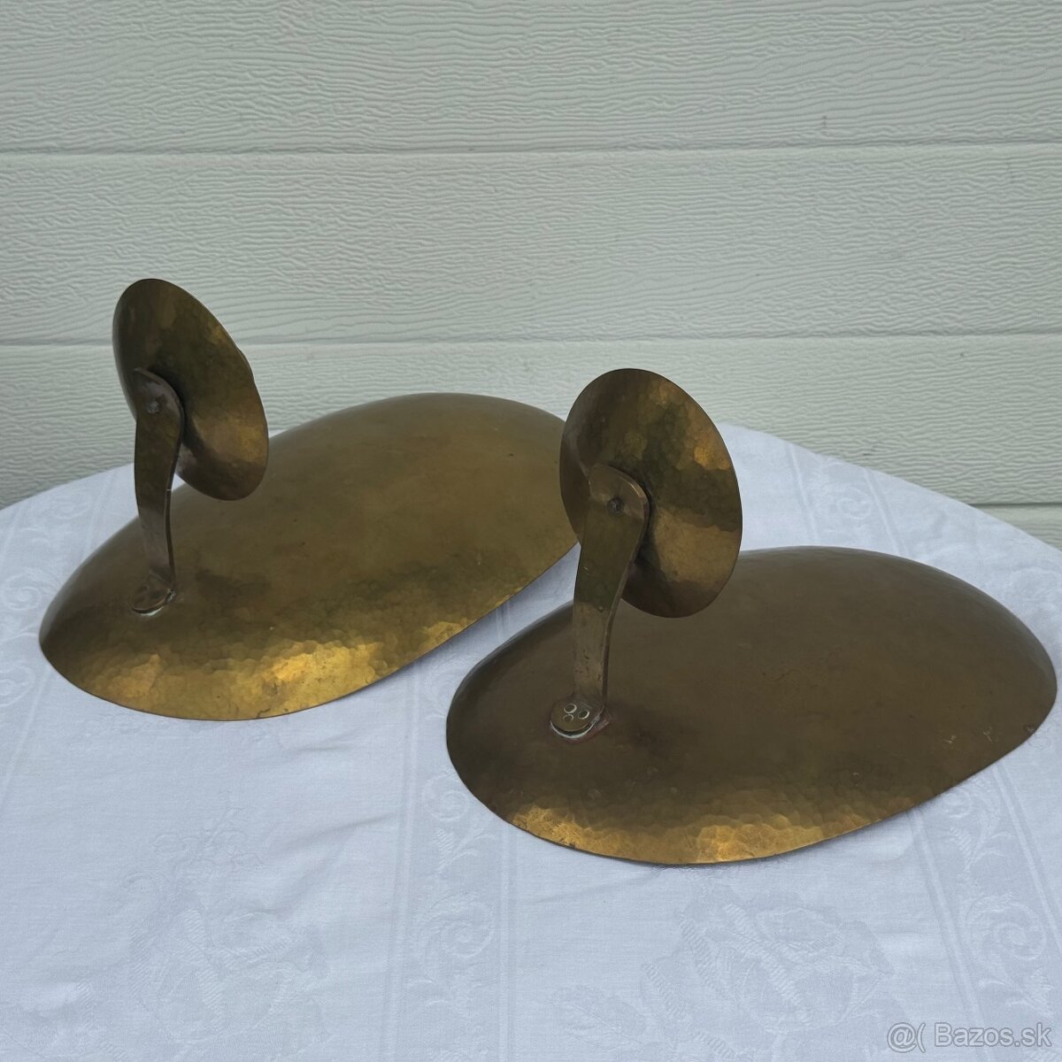 Starožitné mosazné nástěnné svícny v páru - 7