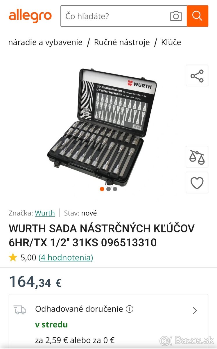 WURTH SADA NÁSTRČNÝCH KĽÚČOV - 7