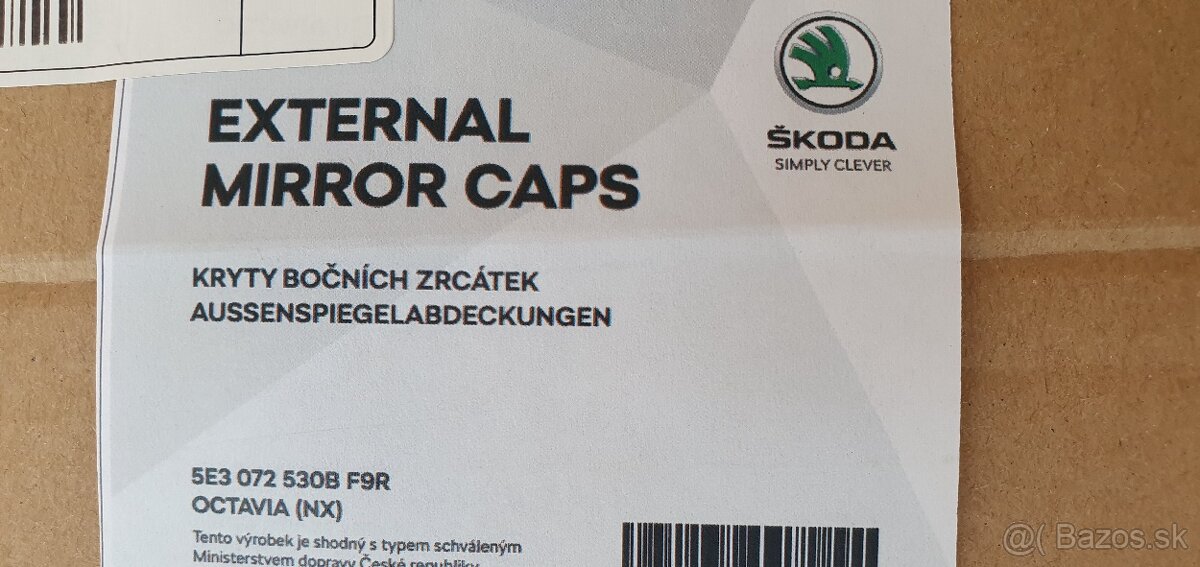 Originál 2x kryty vonkajších zrkadiel Octavia IV sedan/kombi - 7