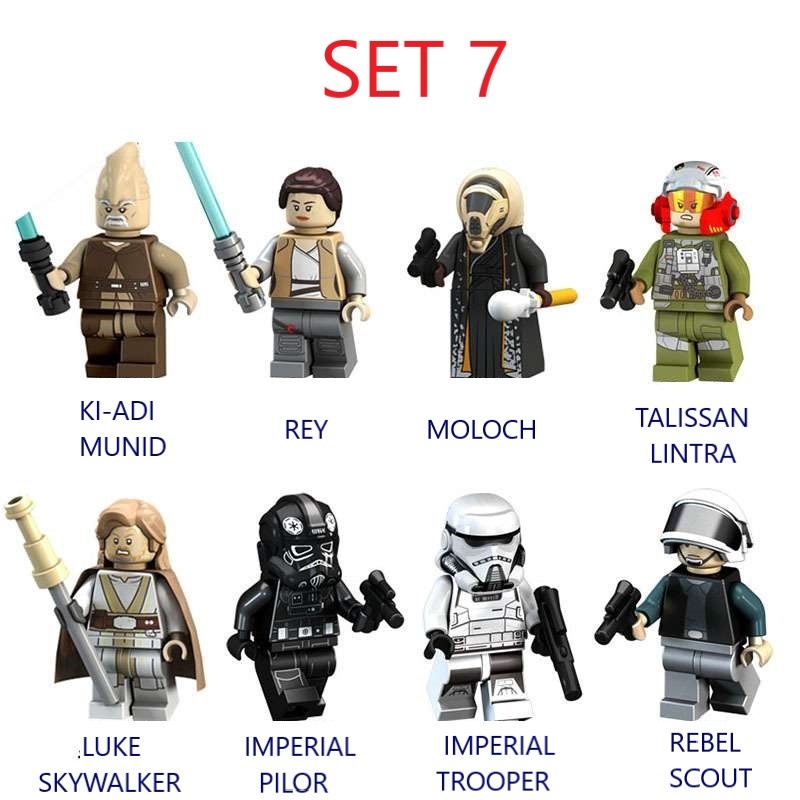 Rôzne figúrky Star Wars 7 (8ks) - typ lego - nové - 7