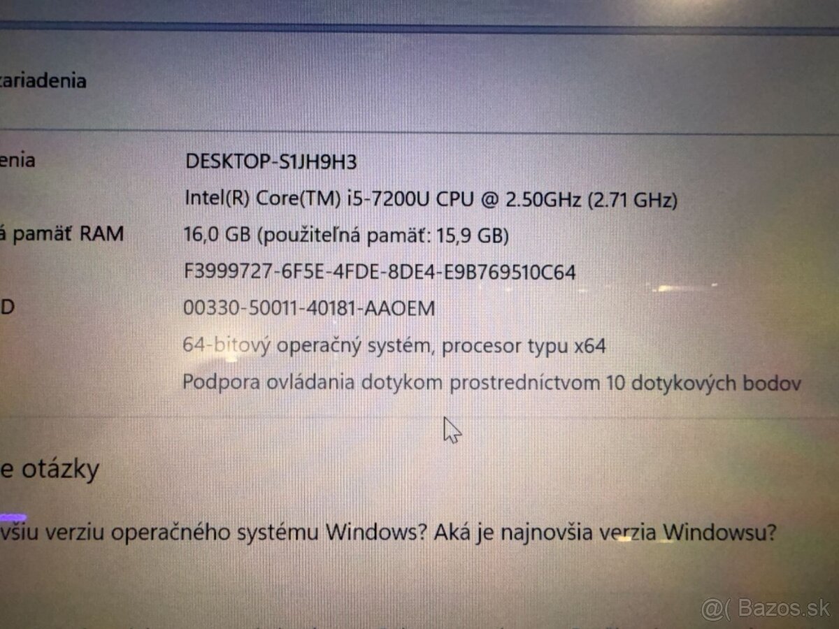 Dotykový notebook HP EliteBook 840 G4 i5-7200U / 16GB RAM - 7