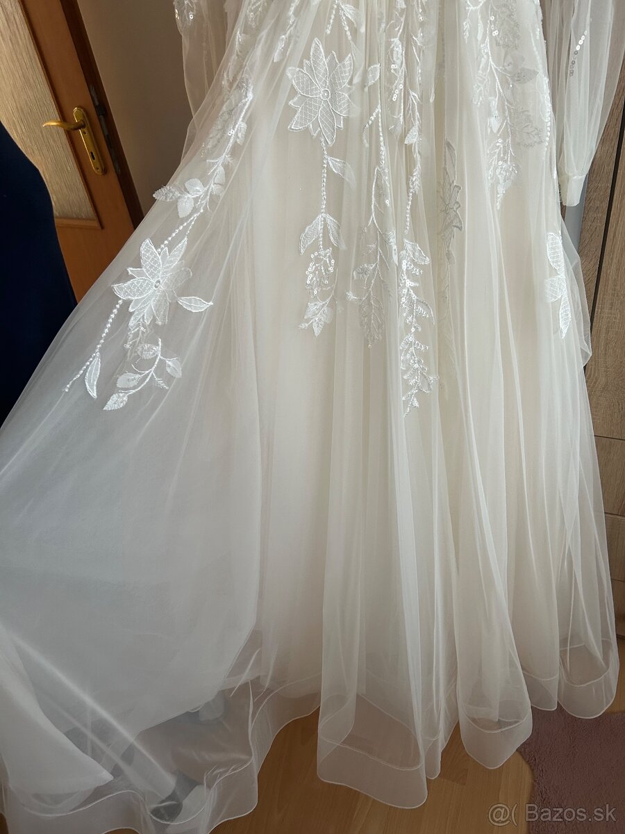 Svadobné šaty + spodnica s kruhom - 7