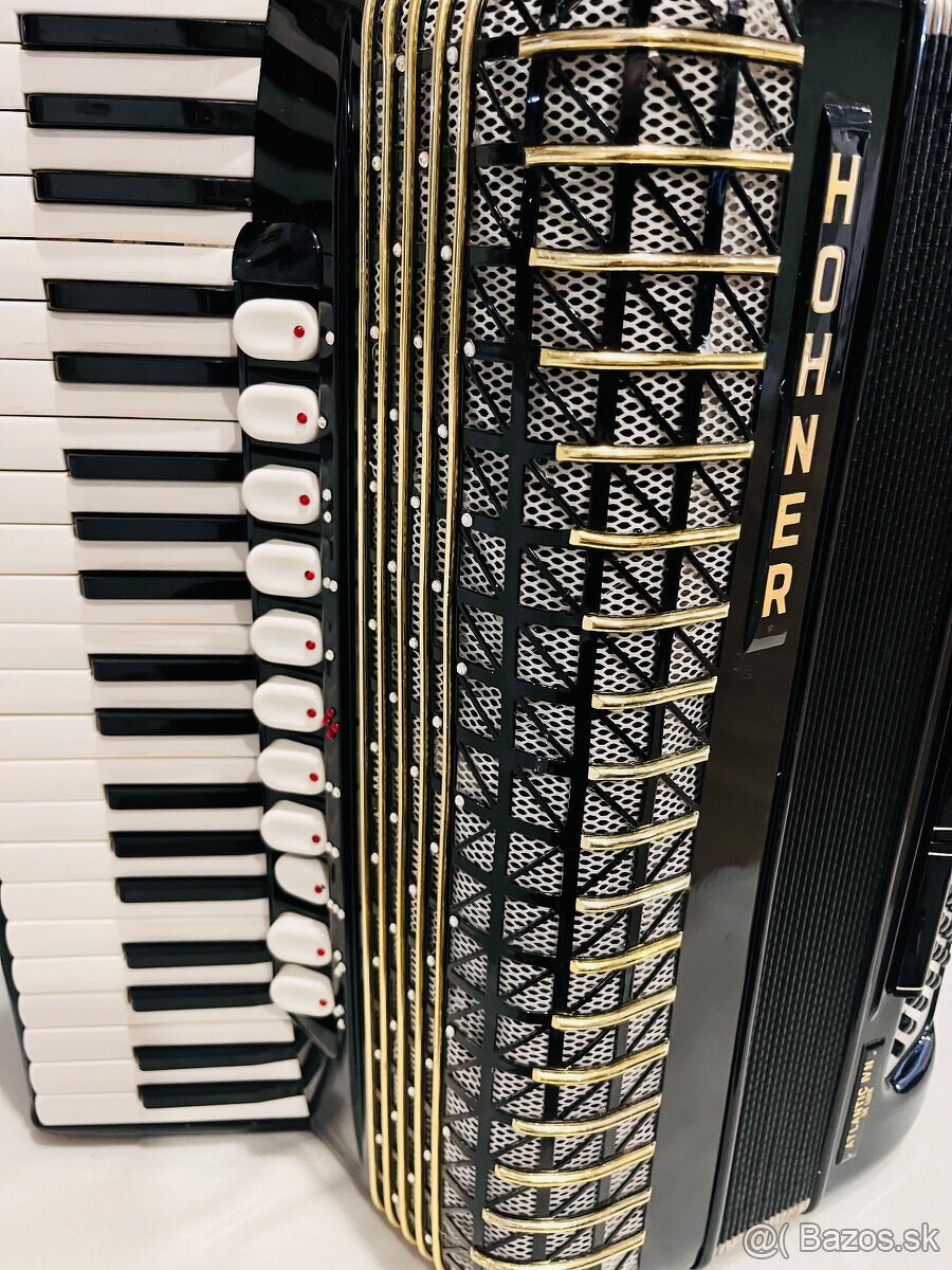 Predám akordeón Hohner Atlantic De Luxe. 120 Basový - Made - 7
