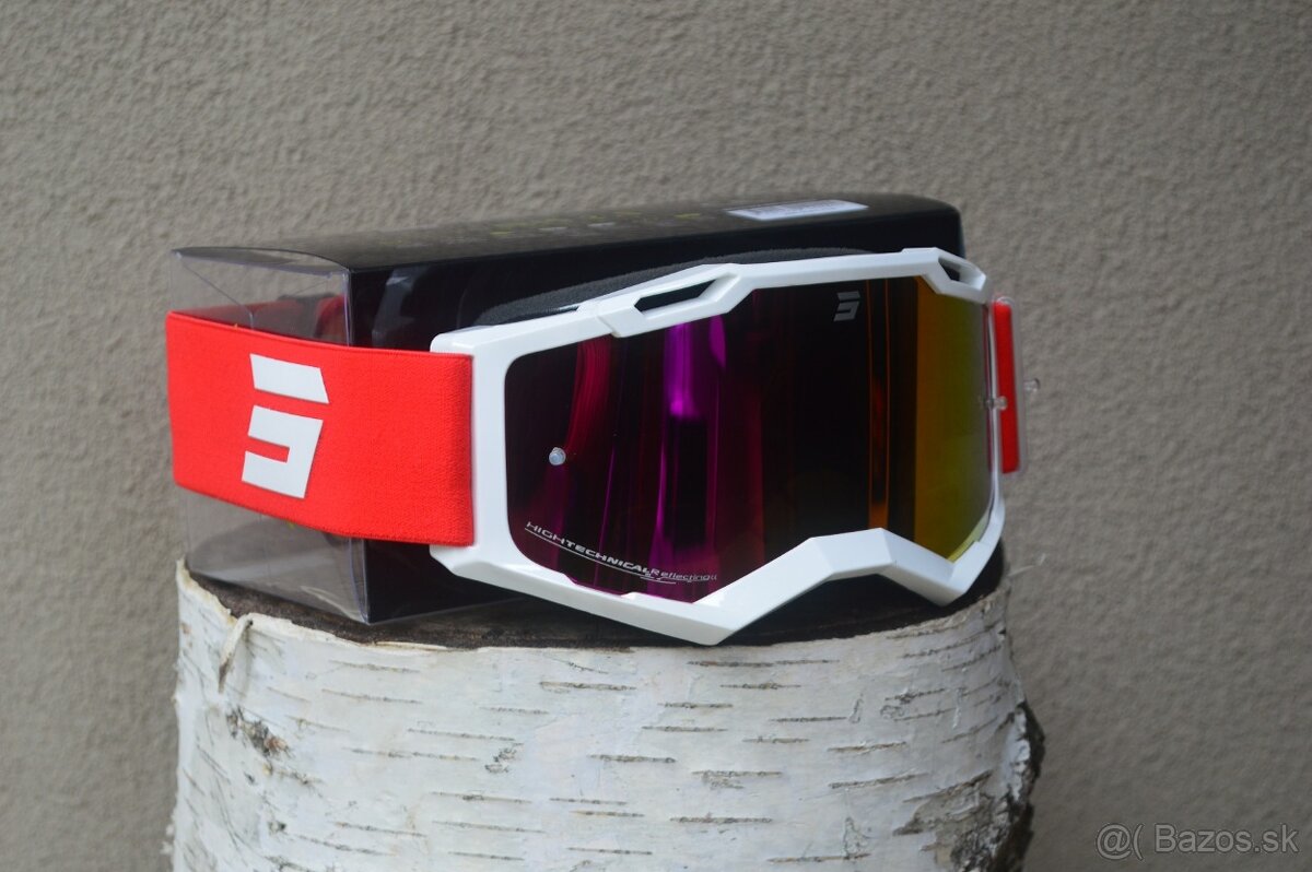 SHOT okuliare zrkadlové prilba červená sivá - 7